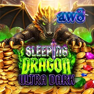 Tampilan visual slot Sleeping Dragon Ultra Dark dengan naga emas di atas gulungan